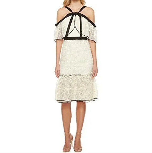 Adelyn Rae "Marissa" Cream & Black Lace Dress - Picture 2 of 12